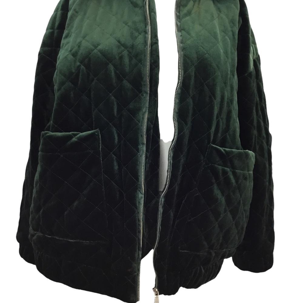I.AM.GIA Contraband Velvet Jacket Green Quilted Oversized XS Women's - Picture 5 of 12